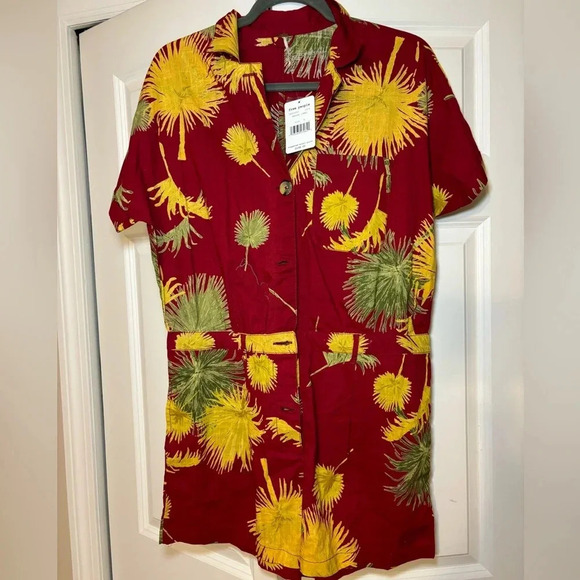 Free People Maroon Combo Malibu Romper NWT - Picture 3 of 7
